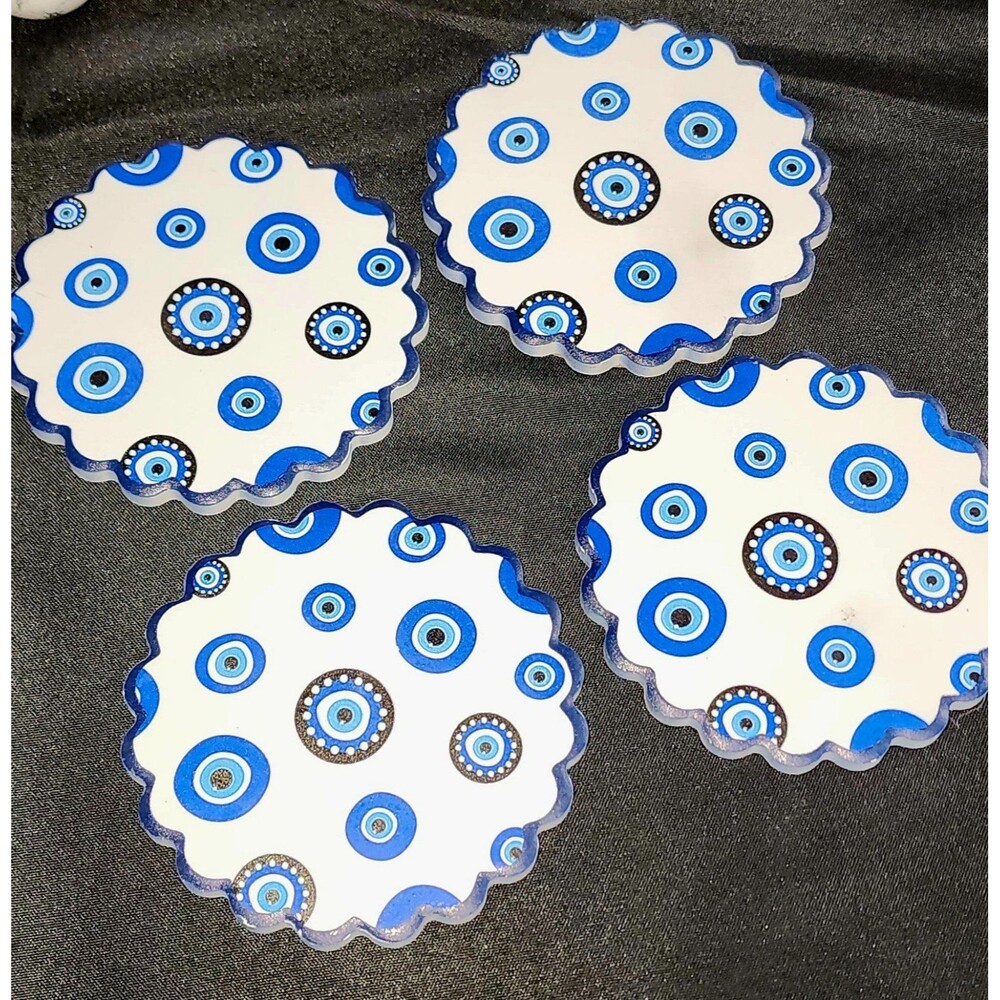 New Evil Eye Tile Coaster Set. Protection‎ home decor